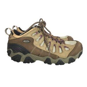 Oboz Womens Sawtooth II Low B-Dry Hiking Shoes Size 8.5/39.5 Tan Mesh & Leather